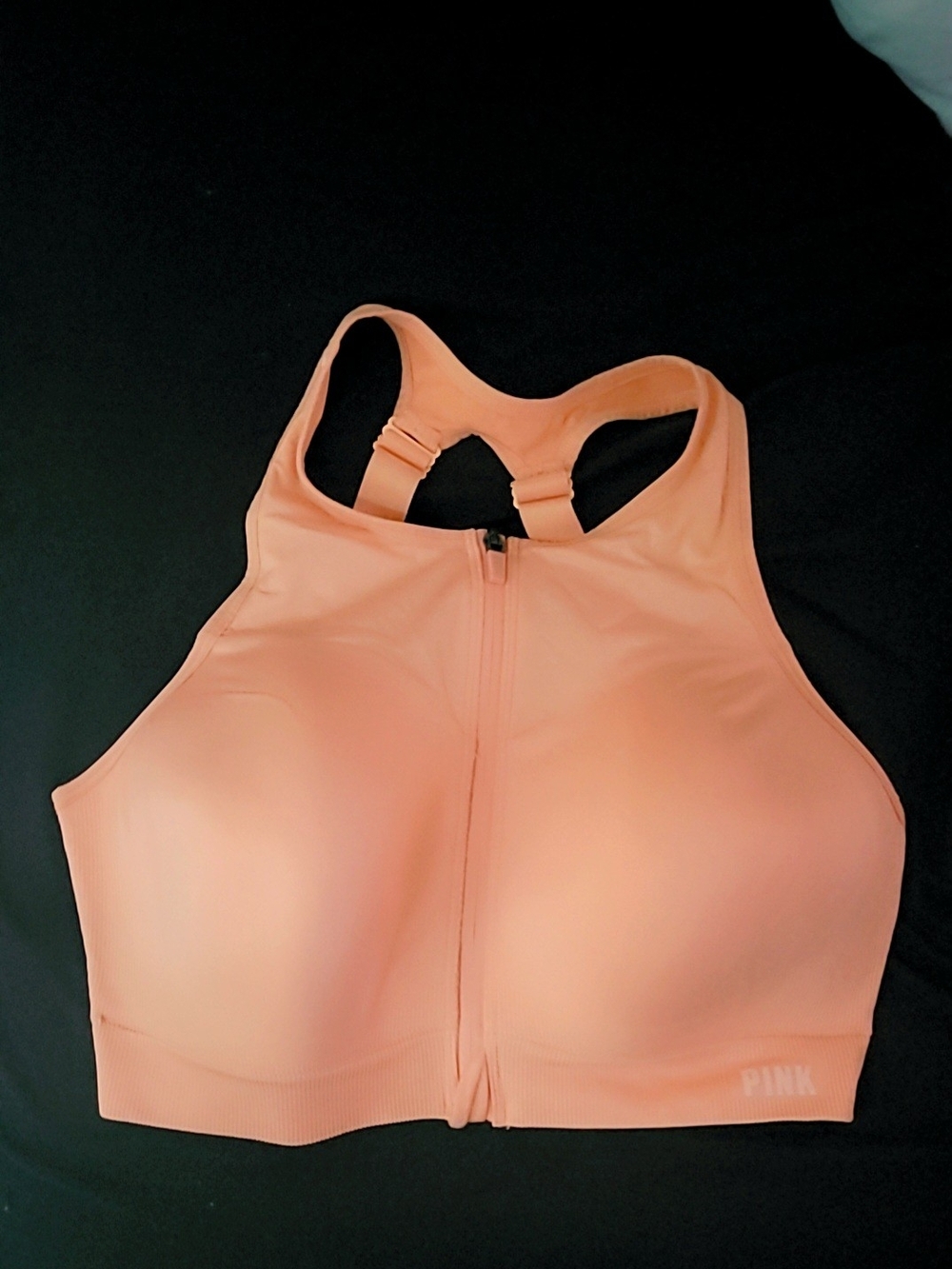 PINK Victoria's Secret Peach High-Neck Front-Zip Sports Bra